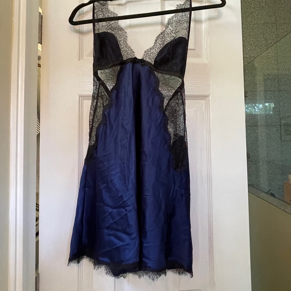 Black and blue lace Victoria’s Secret slip